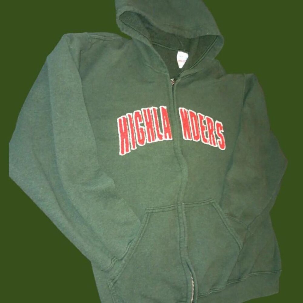 Vintage Gildan HeavyBlend Highlanders Team Zipup Hoodie